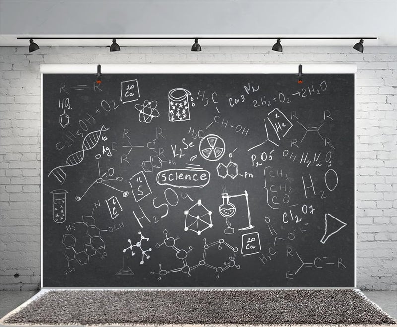 AOFOTO 8x6ft Science Lab Backdrop Chemistry Classroom Back to School Photography Background Class Drawing Chalkboard Blackboard Banner for Medical Laboratory Birthday Party Video Studio Props Vinyl - Image 4